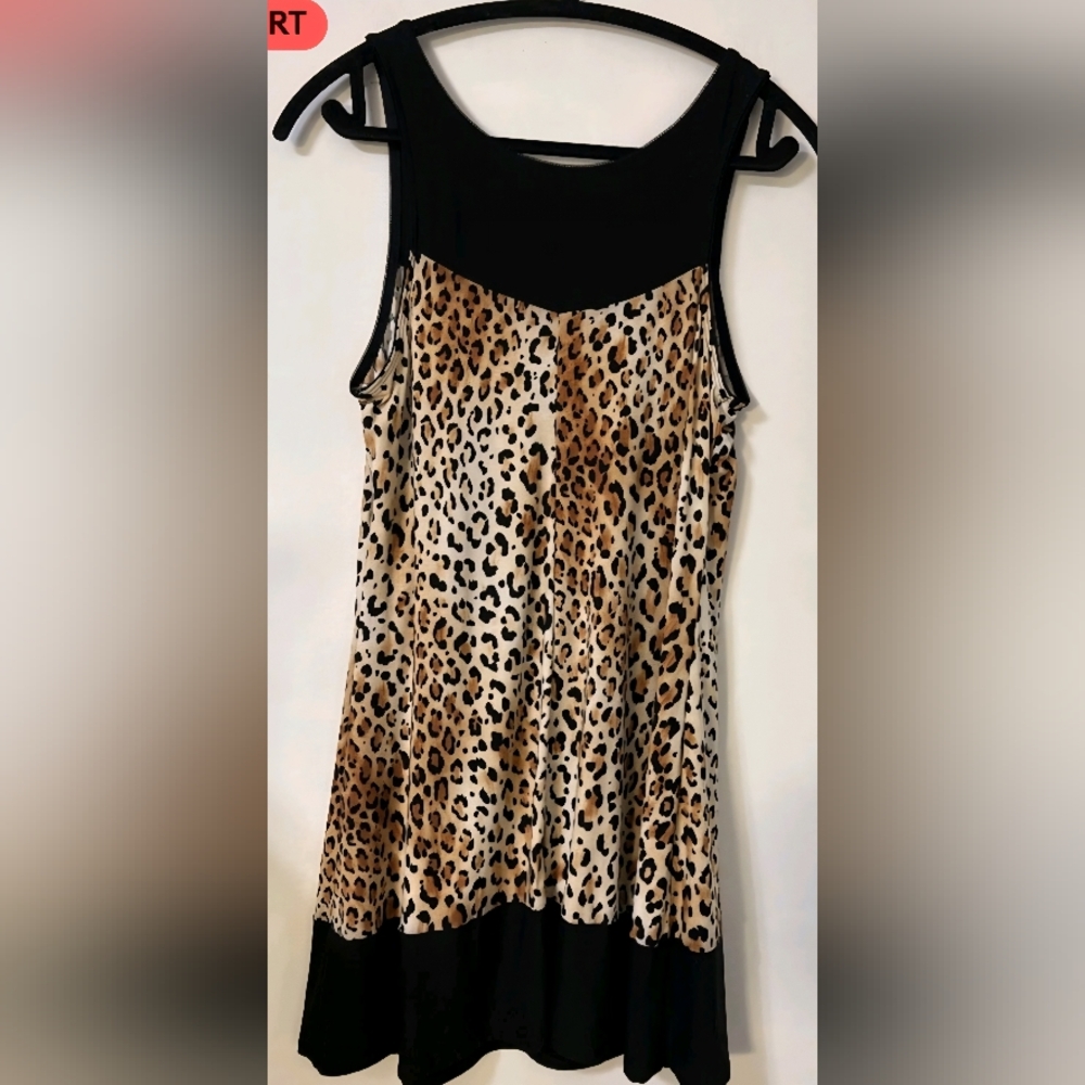 Studio Leopard Print Dress with Black Accents